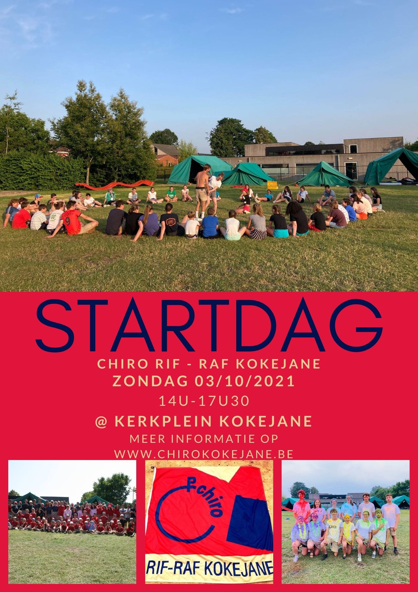 Flyer startdag Chiro Rif-Raf Kokejane 2021 – 2022