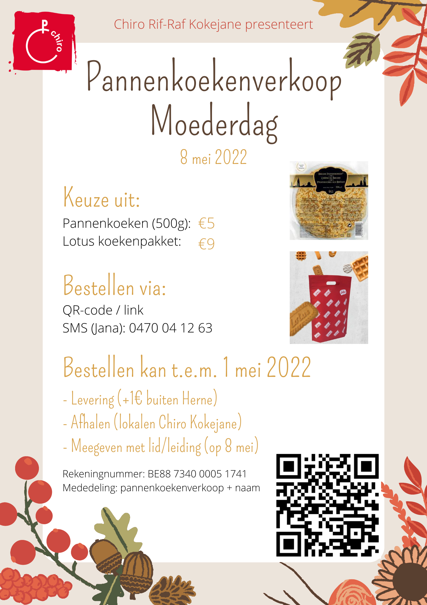 Flyer Pannenkoekenverkoop 2022 Moederdag