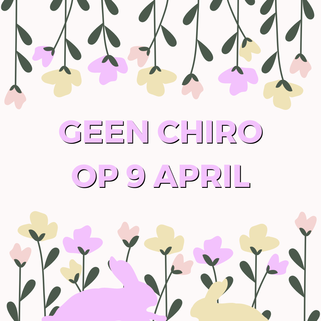 geen chiro op 9 april